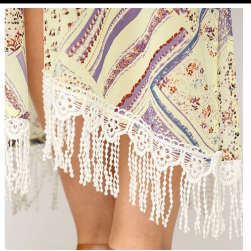 🔥$5🔥FLORAL LACE ACCENT MAXI  KIMONO - Picture 6 of 6